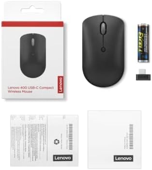 Lenovo 400 USB-C Compact Wireless Mouse, Black