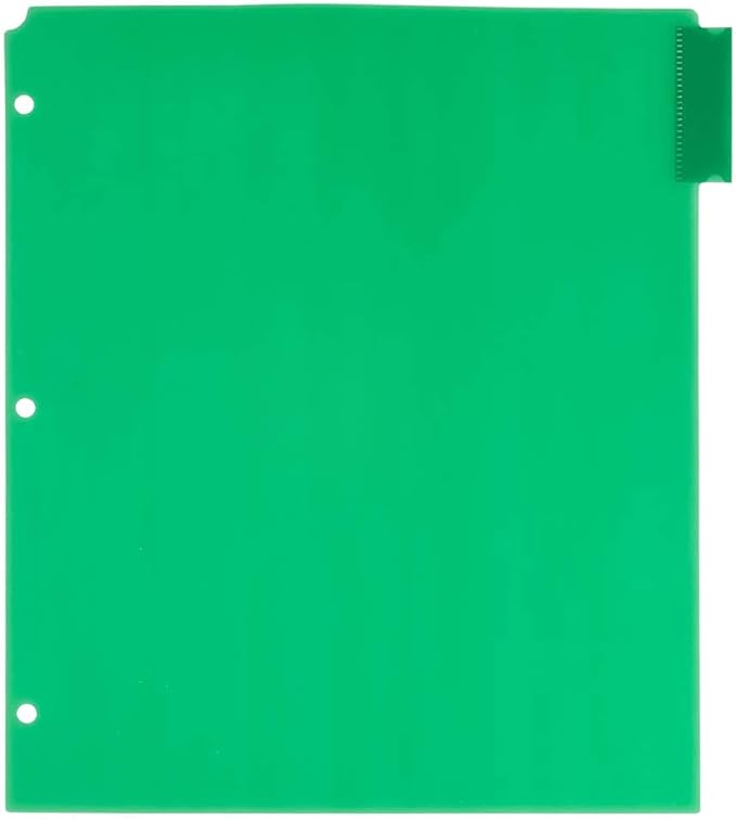 JAM PAPER Plastic Index 5-Tab Dividers - 9 3/4 x 11 1/2 - Assorted Multi-Color - 5 Tabbed Dividers/Pack