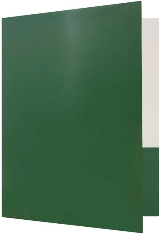 JAM PAPER Custom Printed Semi-Gloss Folders with Round Corner Pockets - Personalized Logo & Text - 10 pt C2S - Green - 250/Pack
