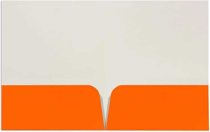 JAM PAPER Custom Printed Semi-Gloss Folders with Round Corner Pockets - Personalized Logo & Text - 12pt C1S - Orange - 250/Pack