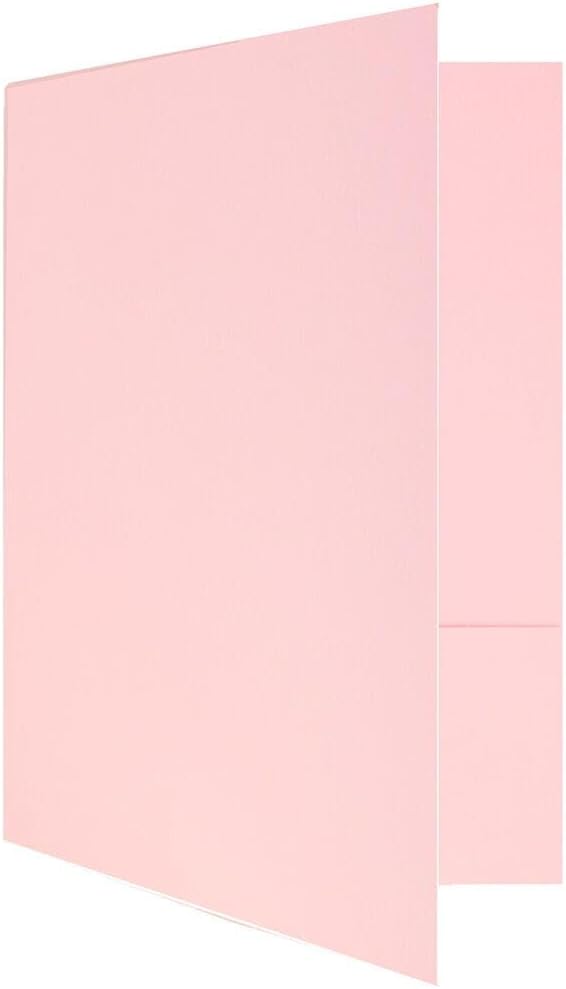 LUXPaper 9" x 12" Presentation Folders | Two Pocket | Candy Pink | 100lb. Cover | 10 Qty