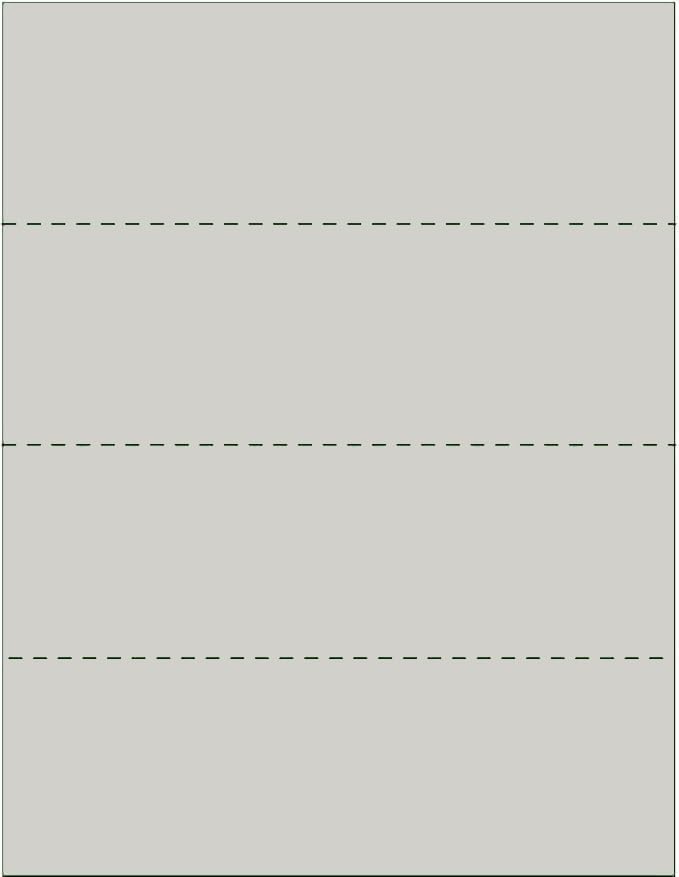 Limited Papers (TM) 8.5x11 Perforated Paper, 20/50 Pound, 75 GSM, Variety of Perforation Sizes and Colors, for Forms, Tickets, Postcards, Business Cards. (Grey, 4 up - horizontal every 2.75")