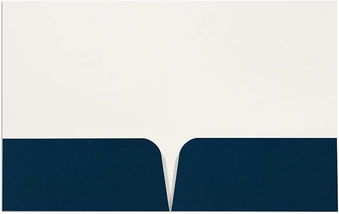 JAM PAPER Custom Printed Semi-Gloss Folders with Round Corner Pockets - Personalized Logo & Text - 10 pt C2S - Navy Blue - 250/Pack