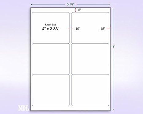 NextDayLabels - 8-1/2 x 11 Neon Color High Light Fluorescent Labels for Laser & Inkjet Printer (Red Fluorescent, 4" x 3-1/3" - 6 Per Page | 150 Labels)