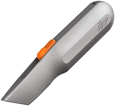 Slice 10490 Metal-Handle Utility Knife, Finger Friendly Ceramic Blade, 3 Cutting Depths, Comfortable Heavy Metal Grip, Stores Extra Blade - 6 Pack