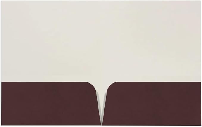 JAM PAPER Custom Printed Semi-Gloss Folders with Round Corner Pockets - Personalized Logo & Text - 10 pt C2S - Brown - 100/Pack