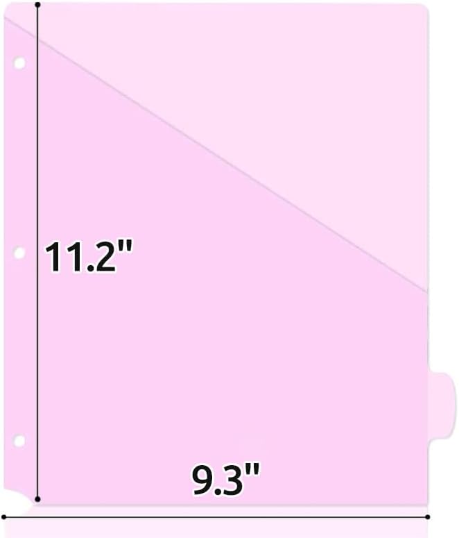 8 Count Dividers with Two Pockets - Binder Dividers for 3 Ring Binder Organizer,Binder Folders for US Letter Size for Study,Office and Home Organization (Red,1set)