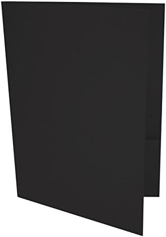 LUXPaper 9" x 12" Presentation Folders | Two Pocket | Black Linen | 100lb. Cover | 10 Qty