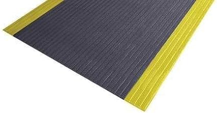 Notrax 410 Airug® 2' x 3' x 5/8" Anti Fatigue Mat, Enhanced Slip Resistance with Beveled Edges and Ribbed Surface, Ideal for Industrial and Commercial Workplaces, Black/Yellow, 410S0523BY