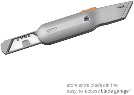 Slice 10491 Metal-Handle Utility Knife, Finger Friendly Ceramic Blade, Auto Retracts for Safety, Heavy Metal Handle, Comfortable Grip, Stores Extra Blade, Ambidextrous, Easy Blade Change - 6 Pack