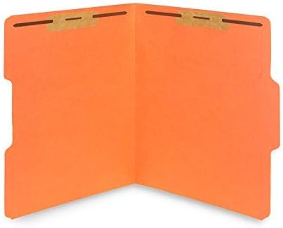 50 Assorted Color Fastener File Folders - 1/3 Cut Reinforced Tab - Durable 2 Prongs Bonded Fastener Designed to Organize Standard Medical Files, Law Client Files, Office Reports - Letter Size
