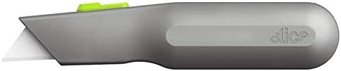 Slice 10491 Metal-Handle Utility Knife, Finger Friendly Ceramic Blade, Auto Retracts for Safety, Heavy Metal Handle, Comfortable Grip, Stores Extra Blade, Ambidextrous, Easy Blade Change - 6 Pack
