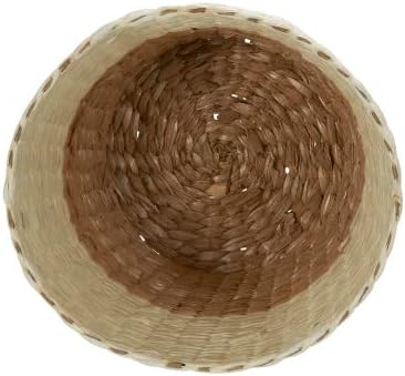 Household Essentials 2-Tone Woven Waste Basket, HandWoven Paper Rope Basket, Sturdy and Flexible, Great for the Bathroom, Office or Bedroom