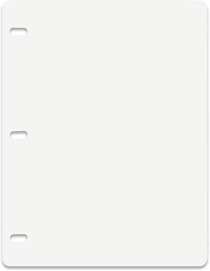 Ruby Paulina Sheet Lifters – Portrait, 8.5 x 11 Plastic Page Lifter Sheets for 3 Ring Binders – Pack of 10, White, Acid-Free, Lightweight Binder Accessories for Letter Size Pages