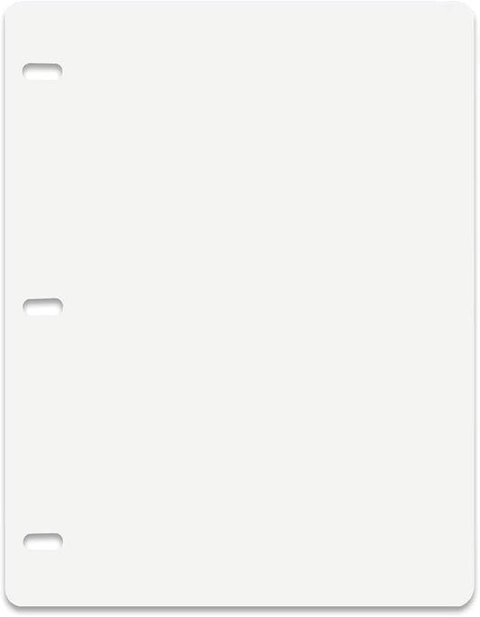 Ruby Paulina Sheet Lifters – Portrait, 8.5 x 11 Plastic Page Lifter Sheets for 3 Ring Binders – Pack of 10, White, Acid-Free, Lightweight Binder Accessories for Letter Size Pages