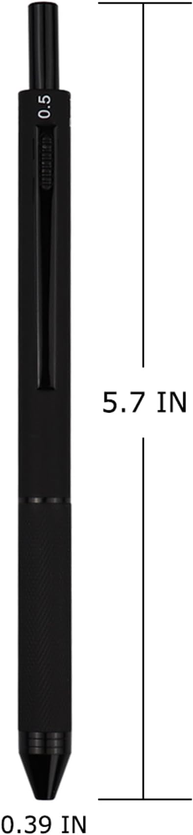 DUNBONG 4 in 1 Multicolor pen, Metal Cased Multifunction Pen, 0.5mm Mechanical Pencil, Red, Blue and Black, 1-Count (Black)