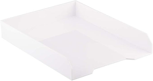 JAM PAPER Stackable Paper Trays - White - Desktop Document, Letter, & File Organizer Tray - Sold Individually