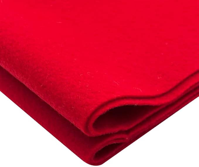 EOVEA | Acrylic Felt Fabric by The Yard - Non-Stiff, Soft Material - 72" Wide - 1.6mm Thick Felt Sheets for DIY Crafts, Sewing, Upholstery, Cushion, Padding(Red, 2 Yard)