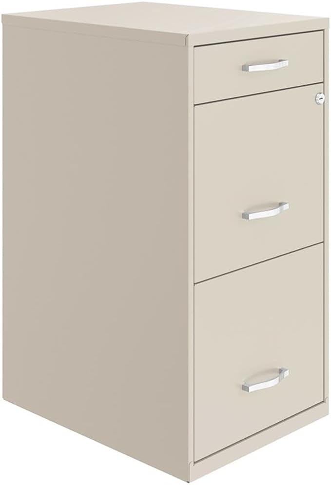 Scranton & Co Set of 2 18" D 3-Drawer Metal Filing Cabinet with Pencil Drawer