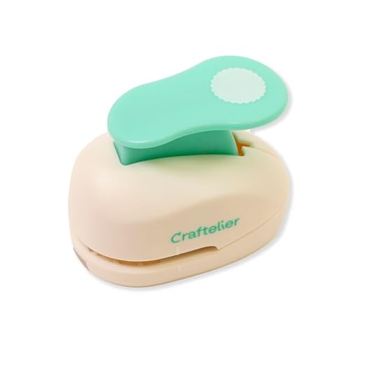 Craftelier - 5/8 Inch Circle Scallop Punch with lever press | Shape Hole Puncher for Paper Crafts | Scalloped Hole Punch for Scrapbooking, DIY Cards & Journals | Mini Hole Punch for Paper & Cardstock.
