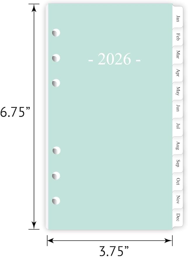 newestor 2026 Weekly & Monthly Planner Refill, 3-3/4" x 6-3/4", Jan 2026 - Dec 2026, Personal/Compact/Size 3