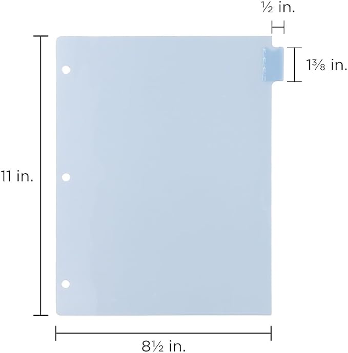 JAM Paper Plastic Index Tab Dividers - 8-Tab - 9 3/4 x 11 1/2 - Multicolor - 6 Sets of 8 Tabs/Pack