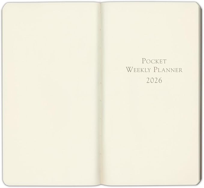 Gallery Leather Pocket Weekly Monthly Planner 2025-2026, Elegantly Bound Calendar Planner and Notebook with Stylish Gold-Gilded Page Edges, 12 Months - Floral Latte - 6 x 3.25 "