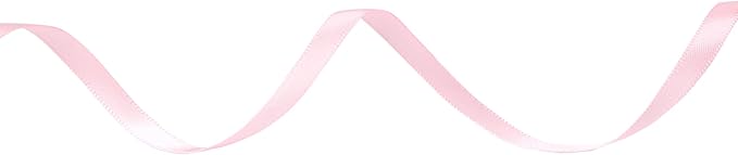 Ribbli Double Faced Light Pink Baby Pink Satin Ribbon,1/4” x Continuous 25 Yards,Use for Bows Bouquet,Gift Wrapping,Baby Shower,Floral Arrangement