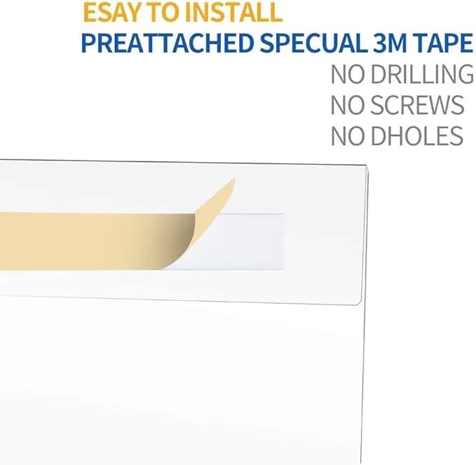 Acrylic Sign Holder 8.5 x 11 Wall Mount, Wall Mount Sign Holders, Clear Acrylic Frame with 3M Tape Adhesive, Plastic Wall Sign Holder for Office, Home, Restaurant-Vertical (6 Pack)