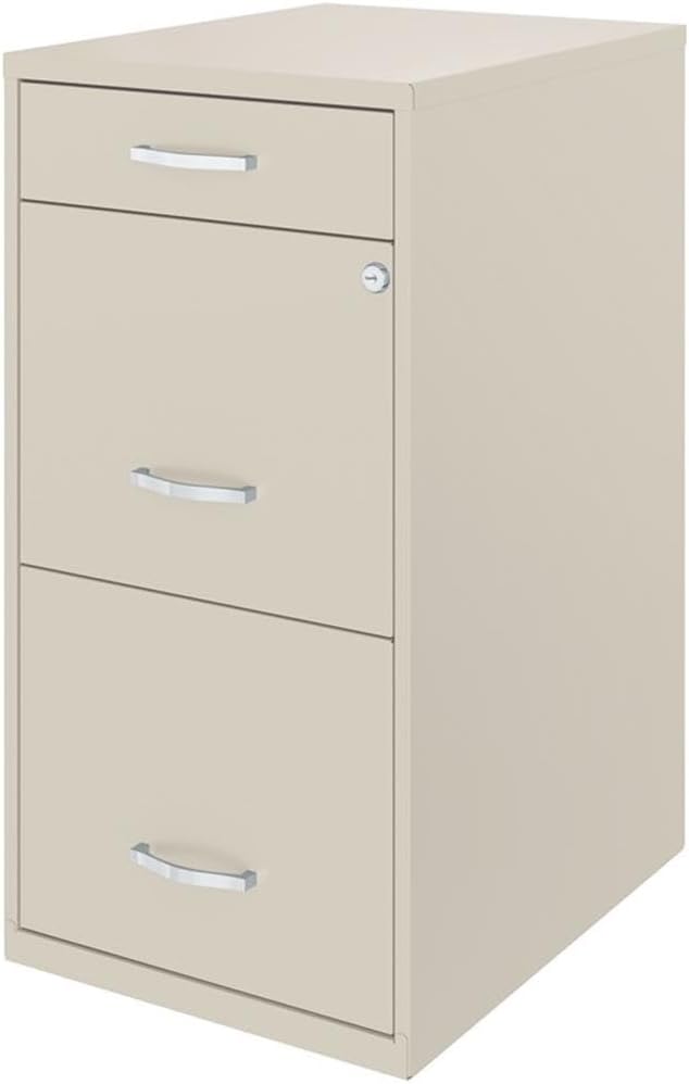 Scranton & Co Set of 2 18" D 3-Drawer Metal Filing Cabinet with Pencil Drawer