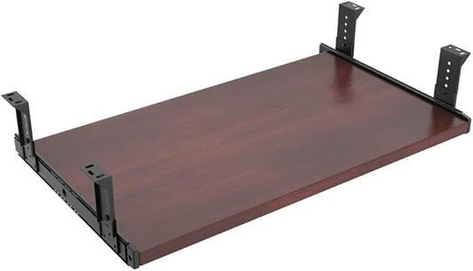 FRMSAET Furniture Accessories Office Product Suits Hardware 20/24/30 inches Keyboard Drawer Tray Wood Holder Under Desk Adjustable Height Platform. (24 inches, Mahogany)