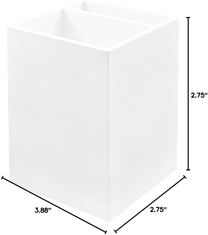 JAM PAPER Plastic Pen Holder - White - Desktop Pencil Cup - Sold Individually