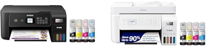 Epson EcoTank ET-2800 Wireless Color All-in-One Cartridge-Free Supertank Printer & EcoTank ET-4800 Wireless All-in-One Cartridge-Free Supertank Printer