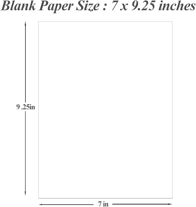 7" x 9.25" Blank Print Paper, 100Sheets/200Pages Classic Size Blank Loose-Leaf Paper, DIY Template Printing in Happy Planners