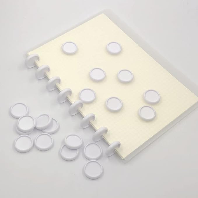100pcs Discbound Notebook Discs DIY Planner Accessories fits for Tul,Levenger,Arc,Happy Planner,Talia(White,0.7inch/18mm)