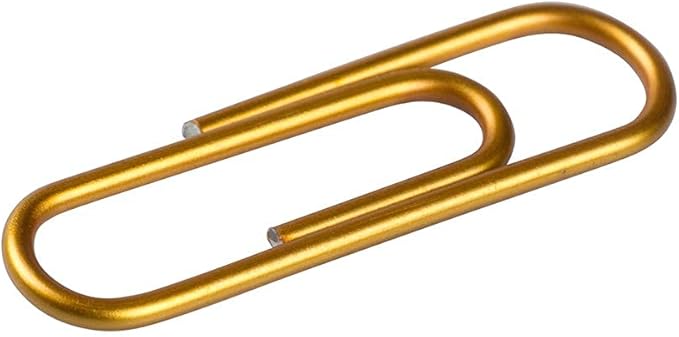 JAM PAPER Colored Standard Paper Clips - Regular 1 Inch - Gold Paperclips - 100/pack