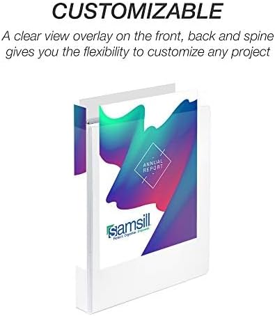 Samsill Durable 1 inch 3 Ring Binder, Made in USA, D Ring Binder, FSC 100% Recycled Chipboard, White, 4 Pack