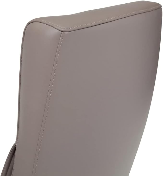 ZURI Forbes Genuine Leather Aluminum Base High Back Executive Chair - Light Grey