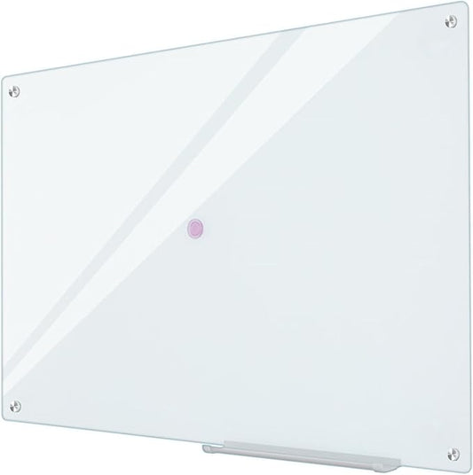 Glass Whiteboard Magnetic Dry Erase White Board 4'x 3' Framless White Surface