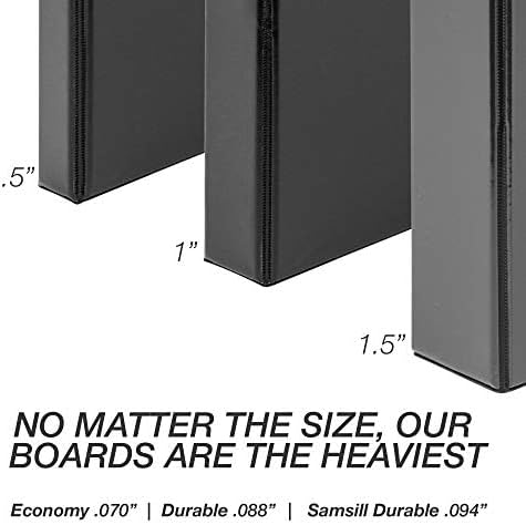 Samsill Durable 1 inch 3 Ring Binder, Made in USA, D Ring Binder, FSC 100% Recycled Chipboard, Black, 4 Pack