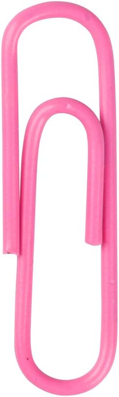 JAM PAPER Colorful Standard Paper Clips - Regular 1 Inch - Pink Paperclips - 100/Pack
