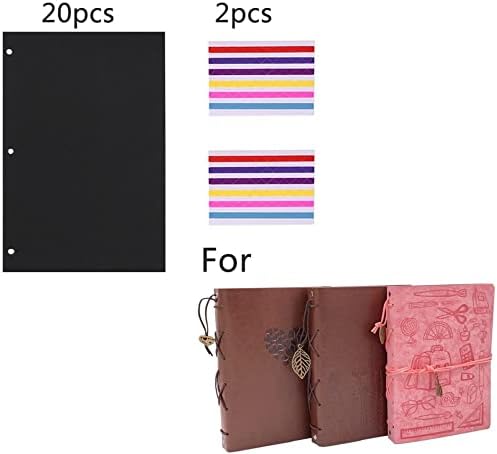 ThxMadam Scrapbooking Black Paper 21x15CM,20 Sheets Extra Refill Pages Photo Book Blank Paper for Scrapbook Photo Album Guest Book Memory Notebook 8.66" x 7.08" (22x18CM) for Album Small