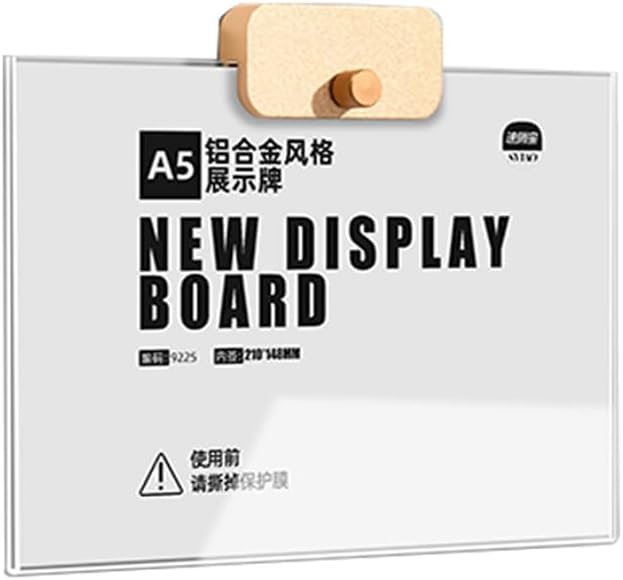 Wall Mount Acrylic Sign Holder with 3M Tape, Photo Menu Flyer Display Frames for Mall, Office, Home, Restaurant (Metal Horizontal A5 148×210mm/5.83×8.27inches)