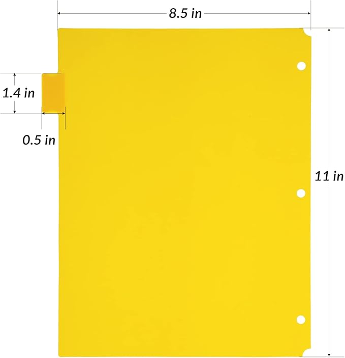 Seashell 3 Sets 8-Tab Plastic Binder Dividers, 8 Tab Insertable Index Dividers for 3 Ring Binders, Letter Size, Durable, Assorted Colors, School Subject Binder Organizers