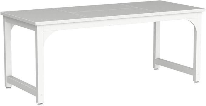 Tribesigns 70.8”Executive Desk, Large Office Computer Desk with Thicken Frame, Modern Simple Workstation Business Furniture for Home Office, White