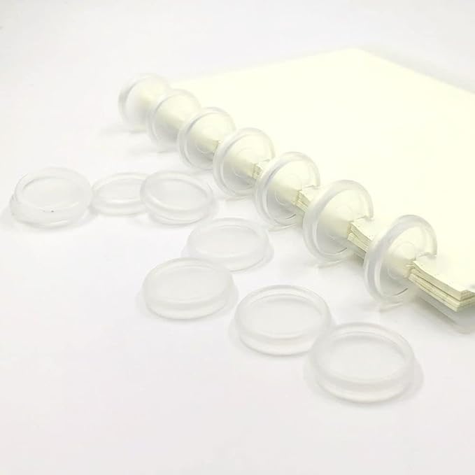 100pcs Discbound Notebook Discs DIY Planner Accessoriesfits for Tul,Levenger,Arc,Happy Planner,Talia(Clear,1.26 inch(32mm)