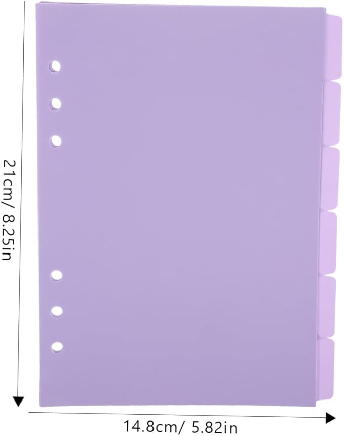 Didiseaon 6Pcs Binder Dividers with Tabs and Punch Insertable Sheet Protectors for Organizers Office and School Document Separators for Quick Classification