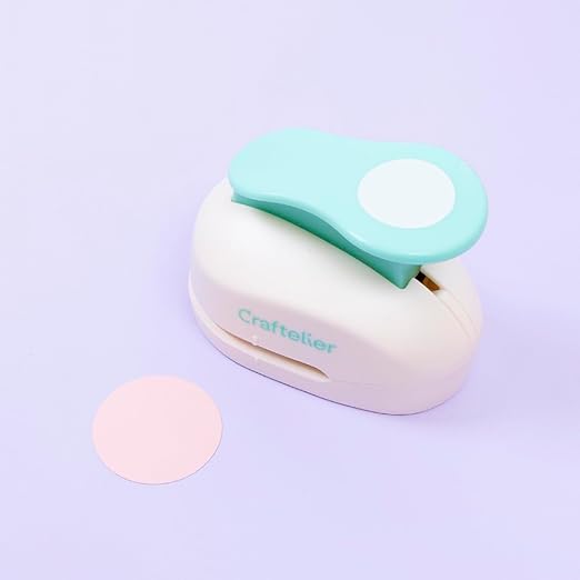 Craftelier - 1,5 Inch Circle Punch with Lever Press | Shape Hole Puncher for Paper Crafts | Round Hole Punch to Create Scrapbooks, DIY Cards & Journals | Mini Hole Punch for Paper & Cardstock.