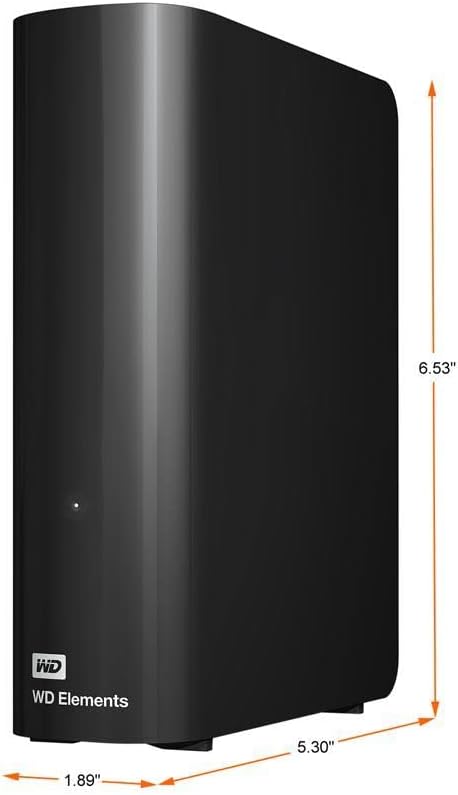 WD 20TB Elements Desktop External Hard Drive, USB 3.0 drive for plug-and-play storage - WDBWLG0200HBK-NESN