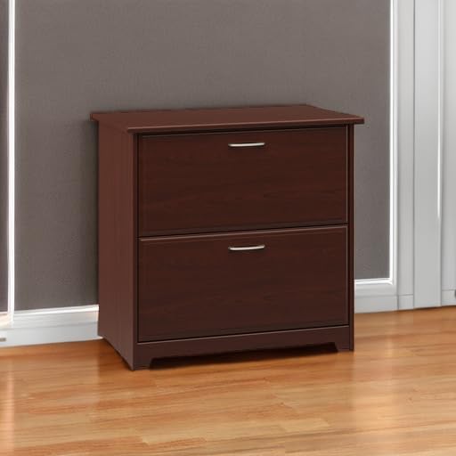 Bush Furniture Cabot 2 Drawer Lateral File Cabinet in Harvest Cherry, Home Office Chest for Letter, Legal, and A4-size Document Storage